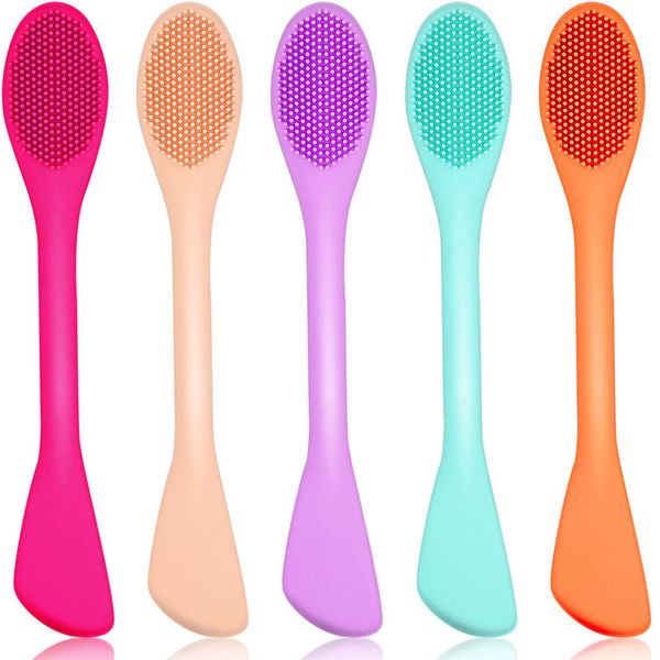

Silicone Face Mask Brush Double-Ended Facial Mud Mask Cream Lotion Applicator Brush Soft Silicone 2 in 1 Face Cleansing Brushes Beauty Tool
