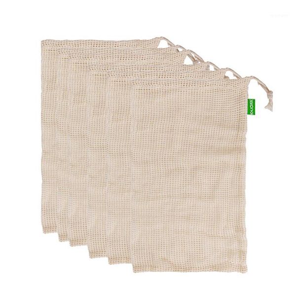 

hanging baskets 10pcs mesh bags cotton washable reusable fruit bag vegetable drawstring pouch for home shopping kitchen1