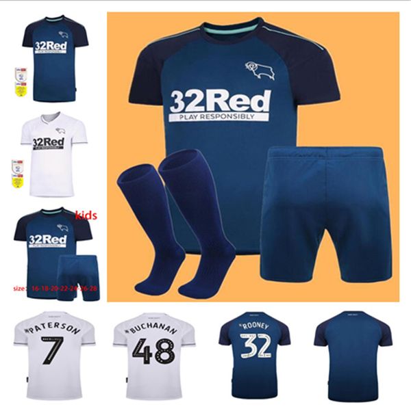 

2021 new derbyshire rooney football shirt home and away + children's martin lawrence football shirt 2021 derbyshire wisdom waghorn cus, Black;yellow