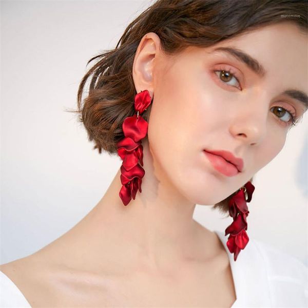 

dangle & chandelier 17 styles korean trendy long pendant earrings for women multicolor petal tassel statement 2021 fashion jewelry gift1, Silver