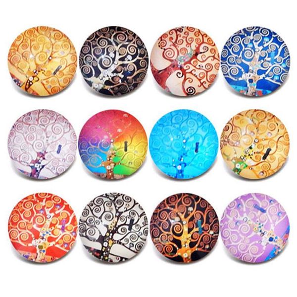

10pcs/lot new glass snap jewelry tree of life mixed pattern snap buttons fit 18mm/20mm diy snap bracelet buttons jewel bbyeby