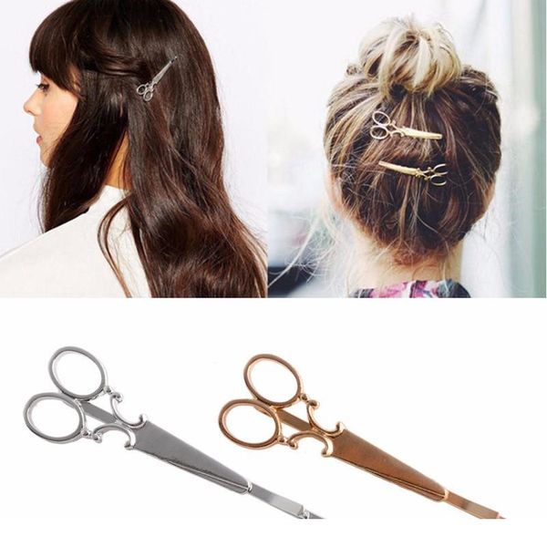 

chic korean style women scissors shape hair clip fashion hair pin hair accessory chi wmtiep, Silver