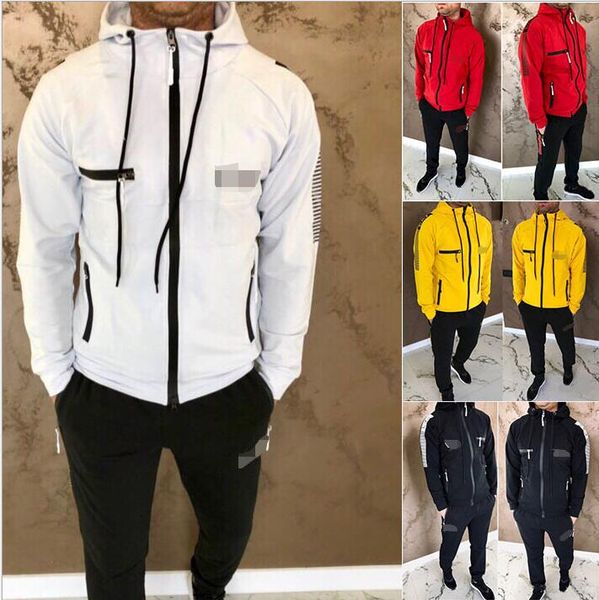 

brand tracksuit fashion men sportswear two piece sets all cotton fleece thick hoodie +pants sporting suit, Gray