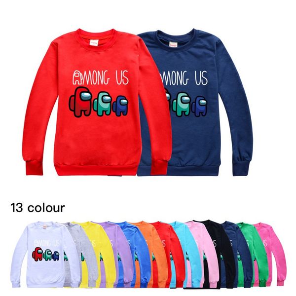 

among us kids sweatershirt among us cartoon pullover autumn winter boys girls long sleeve casual sweater for 2-16y g10503, Black