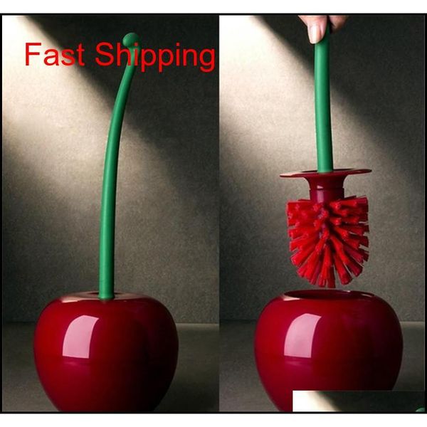 

creative lovely cherry shape lavatory brush toilet brush & holder set cleaning tool plastic bathroom decor a qylhnw dh_seller2010