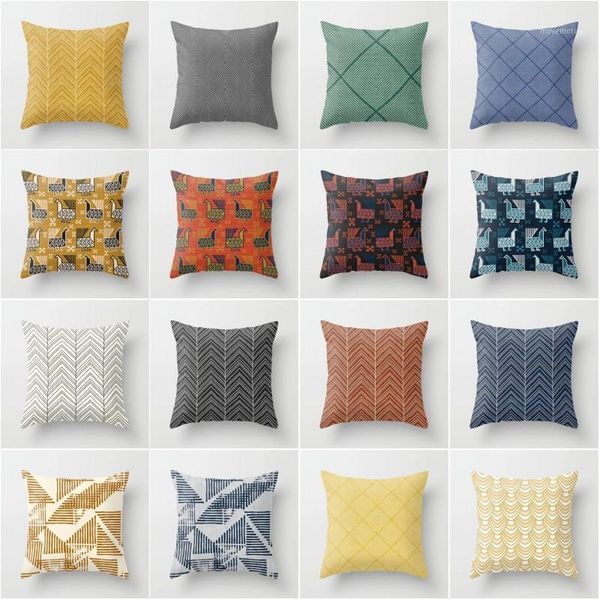 

xunyu geometric print decorative throw pillow case polyester cushion cover yl0221