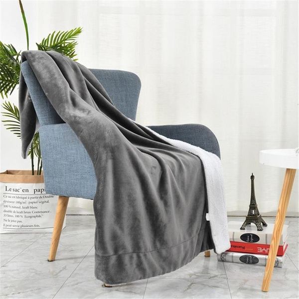 

new style concise fall winter camofleece blanket pure color warm comfort plush blanket office household
