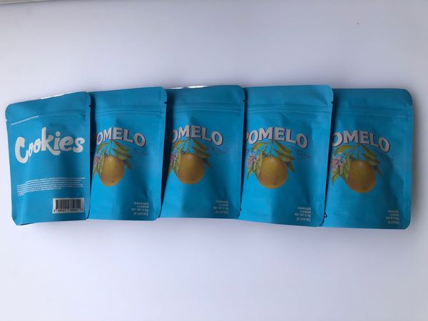 

cookies pomelo blue bags medicated edibles local smell proof bags 3.5g mylar bags hologram stickers and back label qylhm bdedome