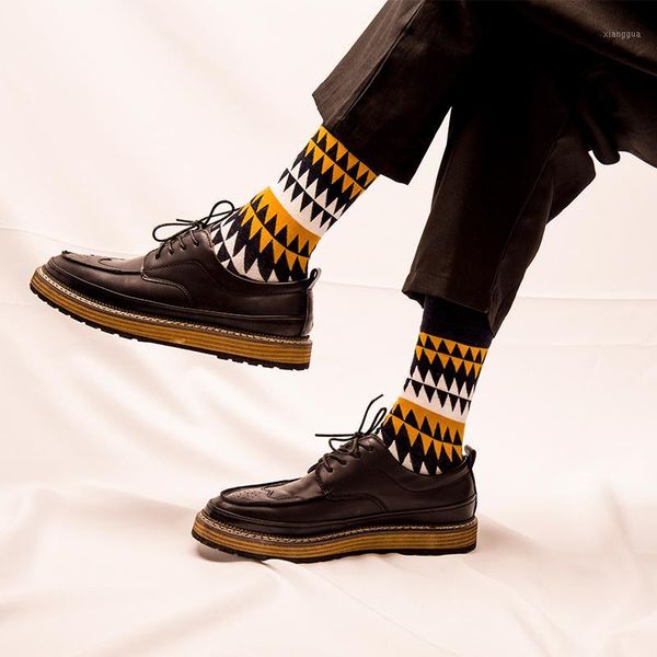 

chaozhu fashion men's socks autumn winter casual cotton crew socks men happy dots/stripes daily deodorant socks/calcetines1, Black