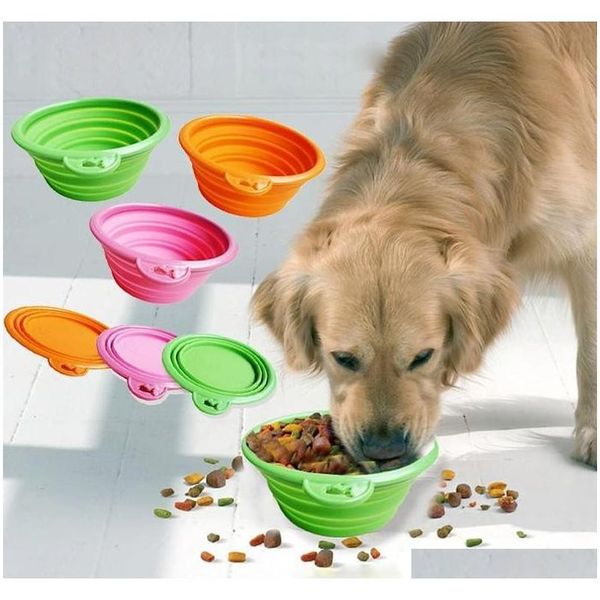 

collapsible foldable sile dog bowl candy color outdoor travel portable puppy doogie food c qylmxq packing2010