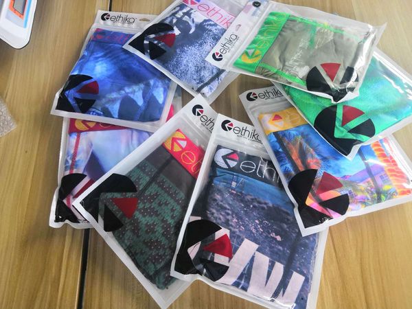 

wholesale ethika random styles ethika men boxers underwear sports hip hop rock popular underwear fashion quick dry panties, Black;white
