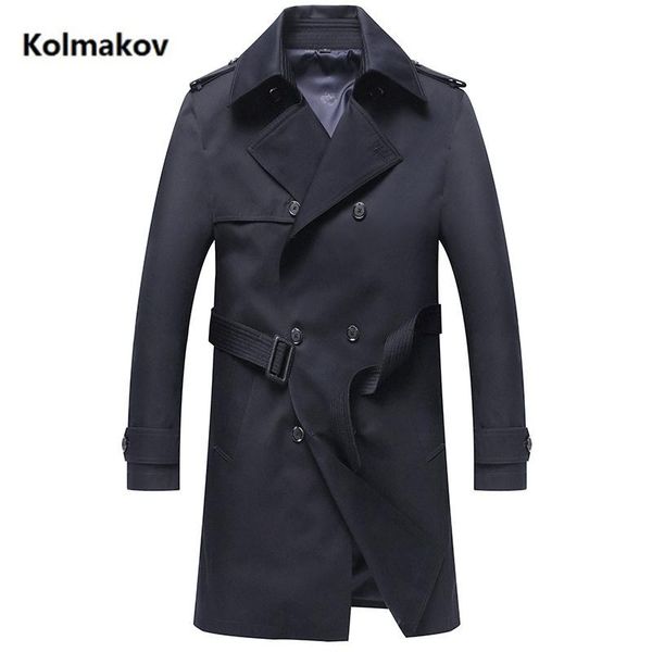 

men's trench coats kolmakov long style coat men 2021 spring business male casual windbreakers good quality jackets -3xl, Tan;black