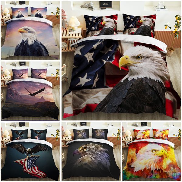 

2020 eagle series comfortable quilt cover bedroom double bedding set 3d printing duvet covers and pillowcases extra large duvet cover