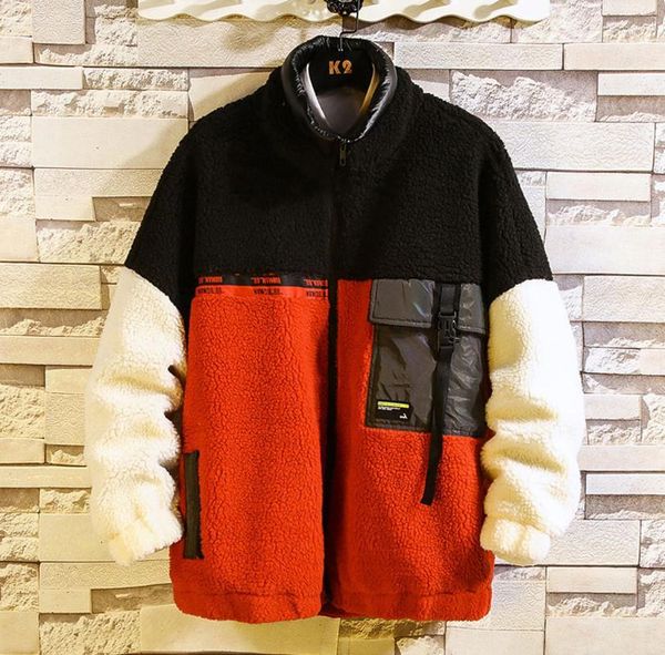 

zipper sweatshirts 2020 men new solid color casual warm and comfortable splice cotton coat streetwear #30 suéter de los hombres1, Black