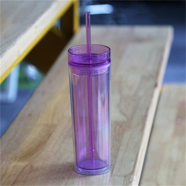 

plastic straight body cup single color cover mug many styles straw drinkware cups white box parking 60 / box 9dy c2