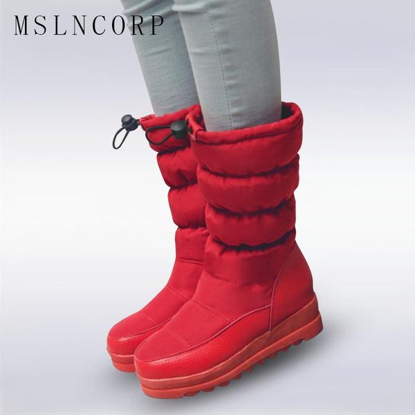 

plus size 34-43 fashion winter snow boots slip-resistant warm thicken plush shoes mid calf boots ladies snow, Black