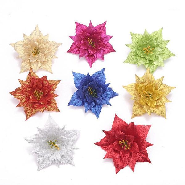 

christmas 2020 glitter flowers for merry christmas tree decor big plastic artificial flowers ornament party decoration1