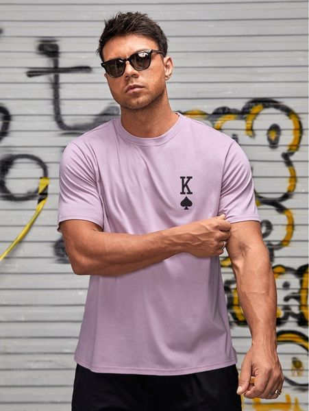 

extended sizes men playing card print tee f0dp#, White;black