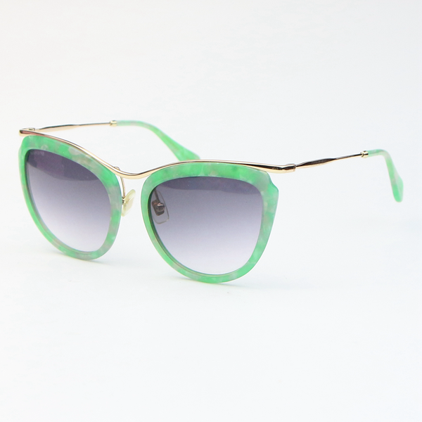 

sunglasses fashion women's green pattern resin oval frame gradient lenses glasses anti-uv400, White;black