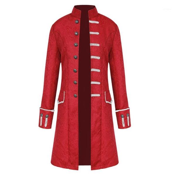 

autumn men halloween vintage suit jacket solid long costume classic slim formal jackets for male long sleeves tailcoat1, Black;brown