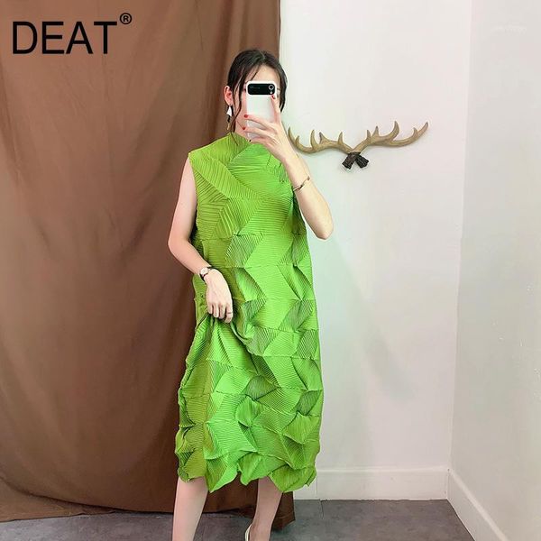 

deat] 2020 fast delivery fashion trend new pattern loose large size diamond pleated solid all match women dress fold ai8911, Black;gray