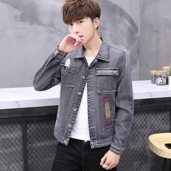 

korean casual autumn slim handsome men's jacket versatile youth, Black;brown