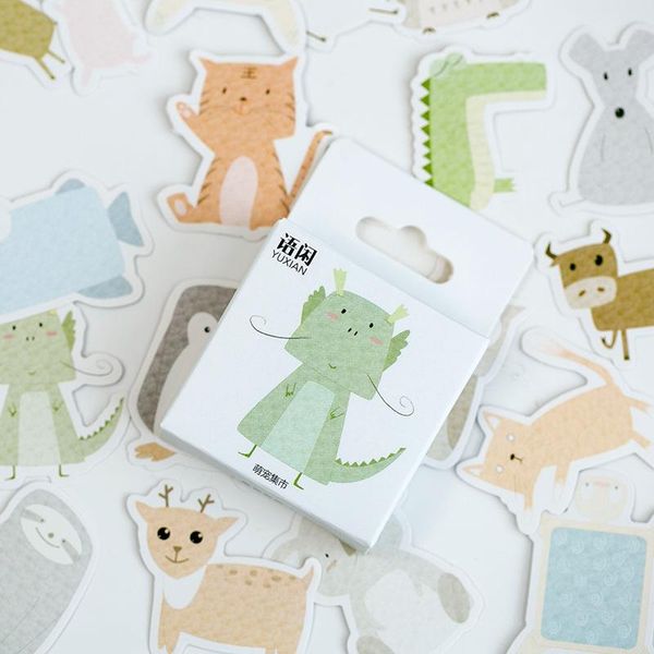 

50pcs box kawaii animal collection decorative stickers adhesive stickers diy decoration diary stationery stickers children gift bbyzog