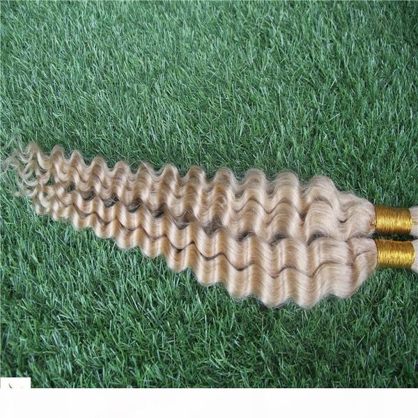 

fanglef pure color 100% brazilian human hair for braiding bulk no attachment 1pcs 100g wet and wavy deep wave bulk hair for braiding, Black