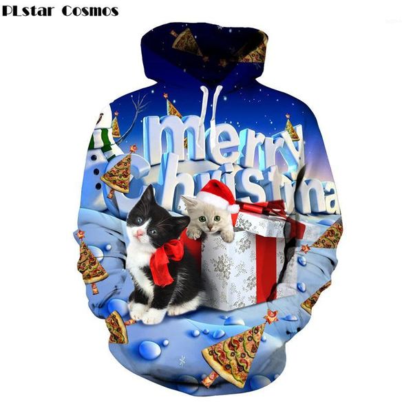 

plstar cosmos drop shipping christmas cute animal fashion hoodies mens womens pullovers print pizza cat 3d hoody sweatshirts1, Black