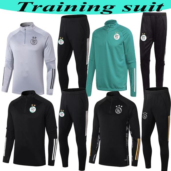 

20 21 real madrid ajax algeria tracksuit football training fernandes soccer jersey tracksuit survetement foot football tracksuit, Black