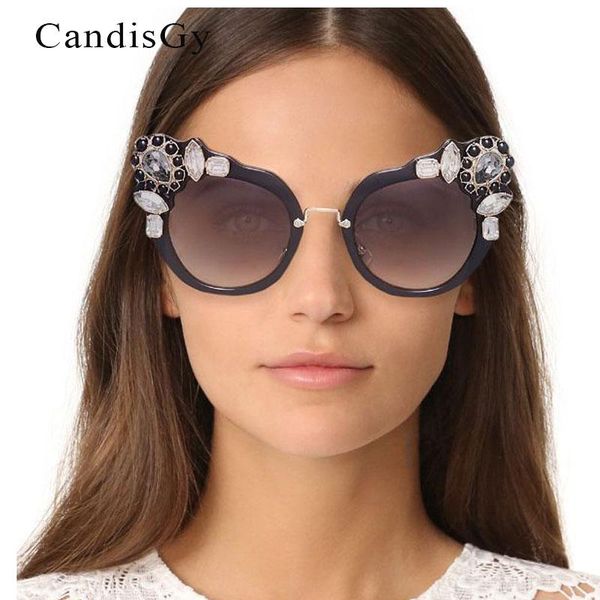 

sunglasses 2021 women brand designer luxury diamond lady flower cateye eyewear female cat eye sun glasses beach summer, White;black