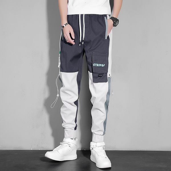 

2021 new spring autumn skinny pencil casual fashion pants ankle-length hip hop men's korea trouers streetwear punk l9qu, Black