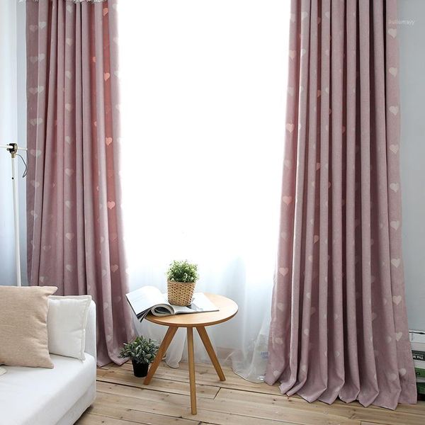 

modern pink heart jacquand blackout curtains for girl's room, dot green living room curtain interior decor (#lrxy1601)1
