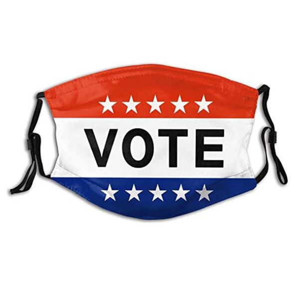 

письмо голосуйте маски моды для взрослых дизайнеры письма printed ajustables маски для лица многоразового украшение лица masque котон reutil, Black