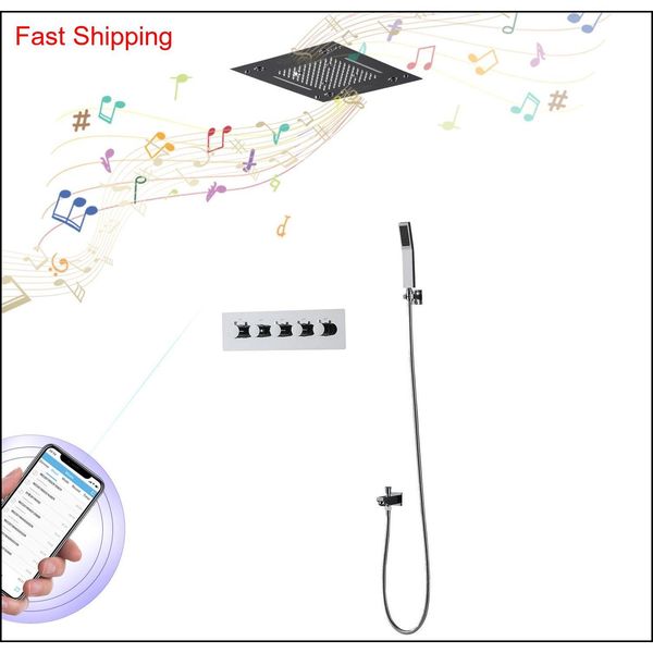 

luxury bluetooth music shower set concealed ceiling led rainfall waterfall massage showerhead thermostatic diverter v jllhcg yeah2010