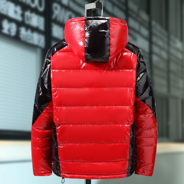 

5xl 7xl 9xl new winter men jacket casual parka bright leather outwear waterproof thicken warm stand collar outwear coat 201204, Black
