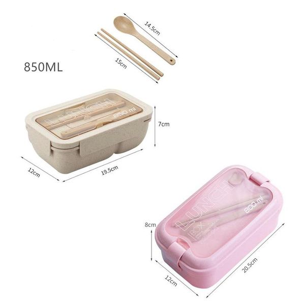 

800 850мл соломы пшеницы обед box здоровые материал bento boxes микроволновая печь посуда для хранения продуктов контейнер для пикника порта