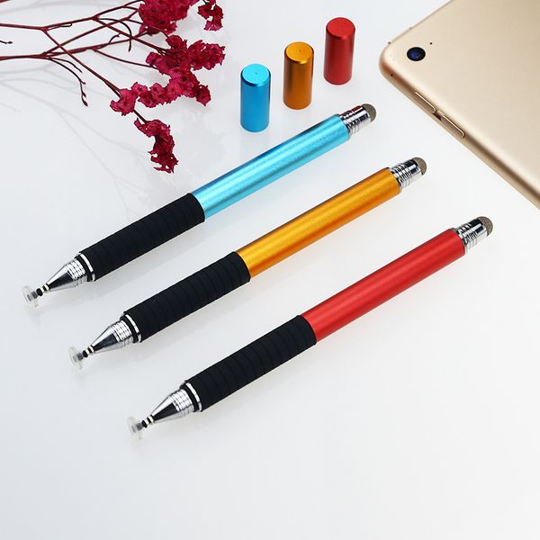 

double sides disc & fiber tip 2 in 1 stylus pen thailand high sensitivity universal disk compatible for smartphone pc tablets capacitive tou, Black;red