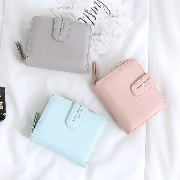 

new women wallet many departments holder foldable ladies small purse zipper hasp card case female wallets