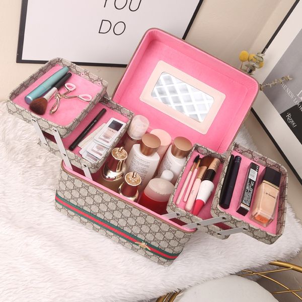 

case large capacity multi-layer cosmetic bag cosmetic storage box portable storage box gnsdu