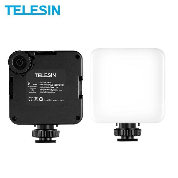 

telesin mini rgb led video light 2000mah portable pocket pgraphic lighting vlog fill light smartphone dslr slr lamp