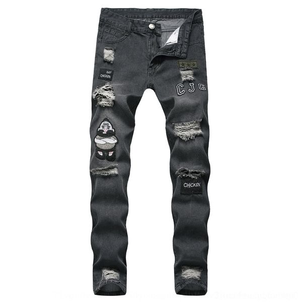 

onigr мужской jeansmotorcycle мужской личности плиссированной тонкие ноги штаны побитого br мода джинсы и стрит jeansbrand мотоцикл улица в, Blue