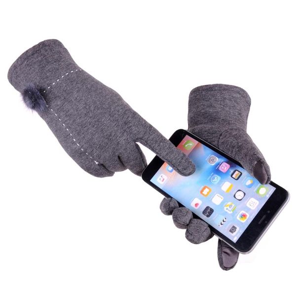 

five fingers gloves women' winter warmcotton glovesmittenswomen' add velvet to keep warm mittens, Blue;gray