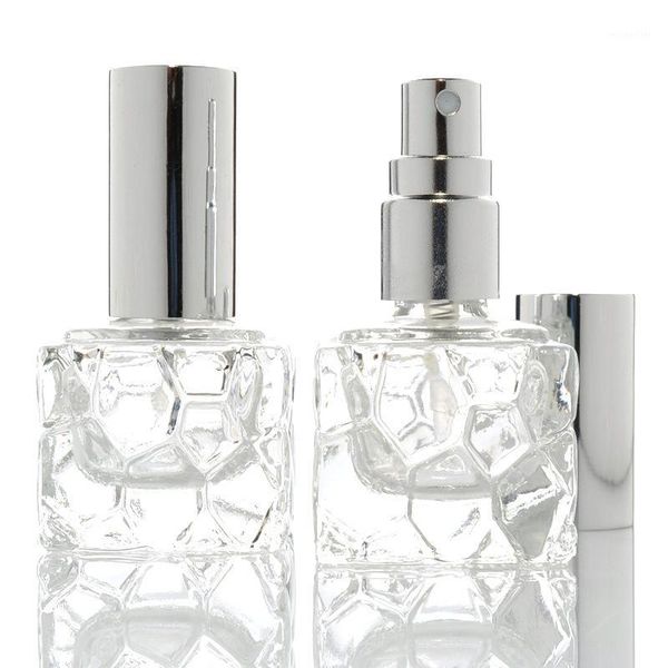 

storage bottles & jars mini portable 10ml tranparent glass square parfume bottle fine mist spray for makeup remover/moisturizing liquid/afte