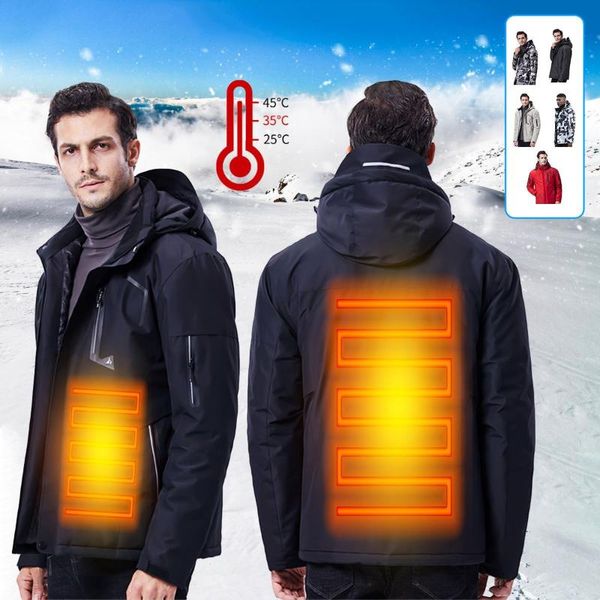 

outdoor t-shirts 3 modes usb electric heated coats men women winter warm smart heating jacket fishing hunting hiking waterproof vest, Gray;blue