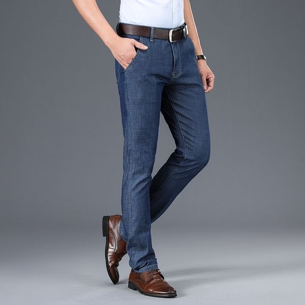 

w2ceu men's jeans and trousers thin stretch pants autumn pants new straight youth business trousers men's lt2mf, Blue