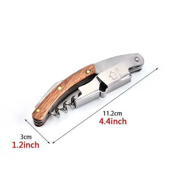

non-slip wood handle corkscrew knife pull tap double hinged beer red wine opener stainless steel bottle opener b wmtmdt fivegarden
