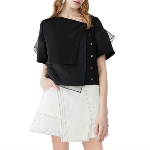 

spring and summer casual women's suit irregular black and white skirt two piece jacket skirtshort skirt skirtset q7u9g, Gray