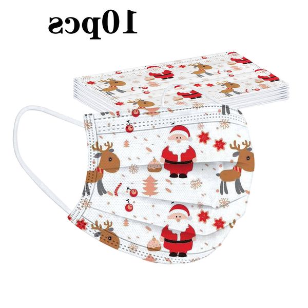 

masks mascara maszk christmas mask printed disposable 10pc girls non woven earloops face cover