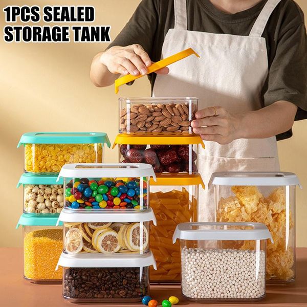 

storage bottles & jars household kitchen fresh-keeping square sealed tank durable clear box fp8